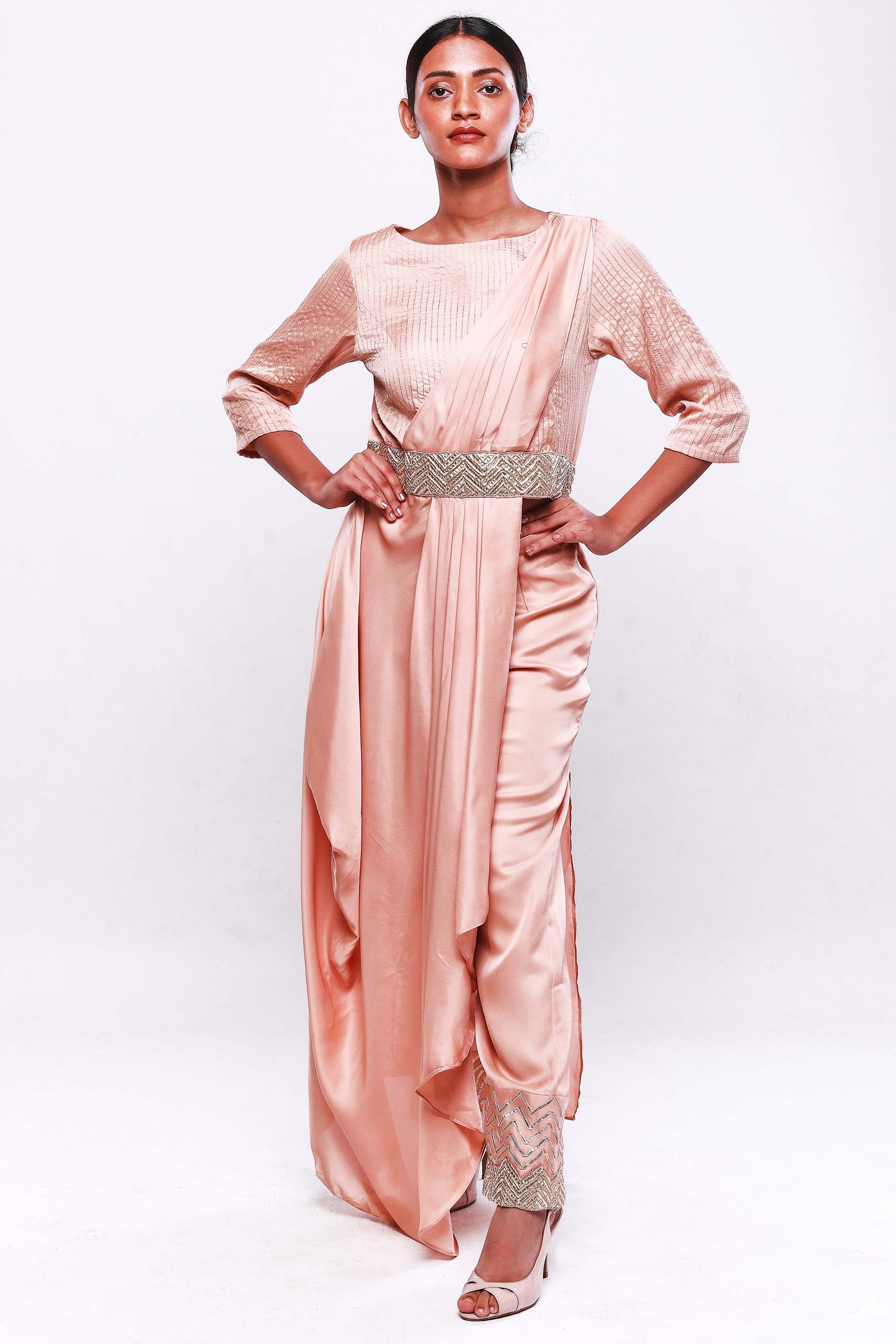 Patel pink drape tunic Jumpsuit