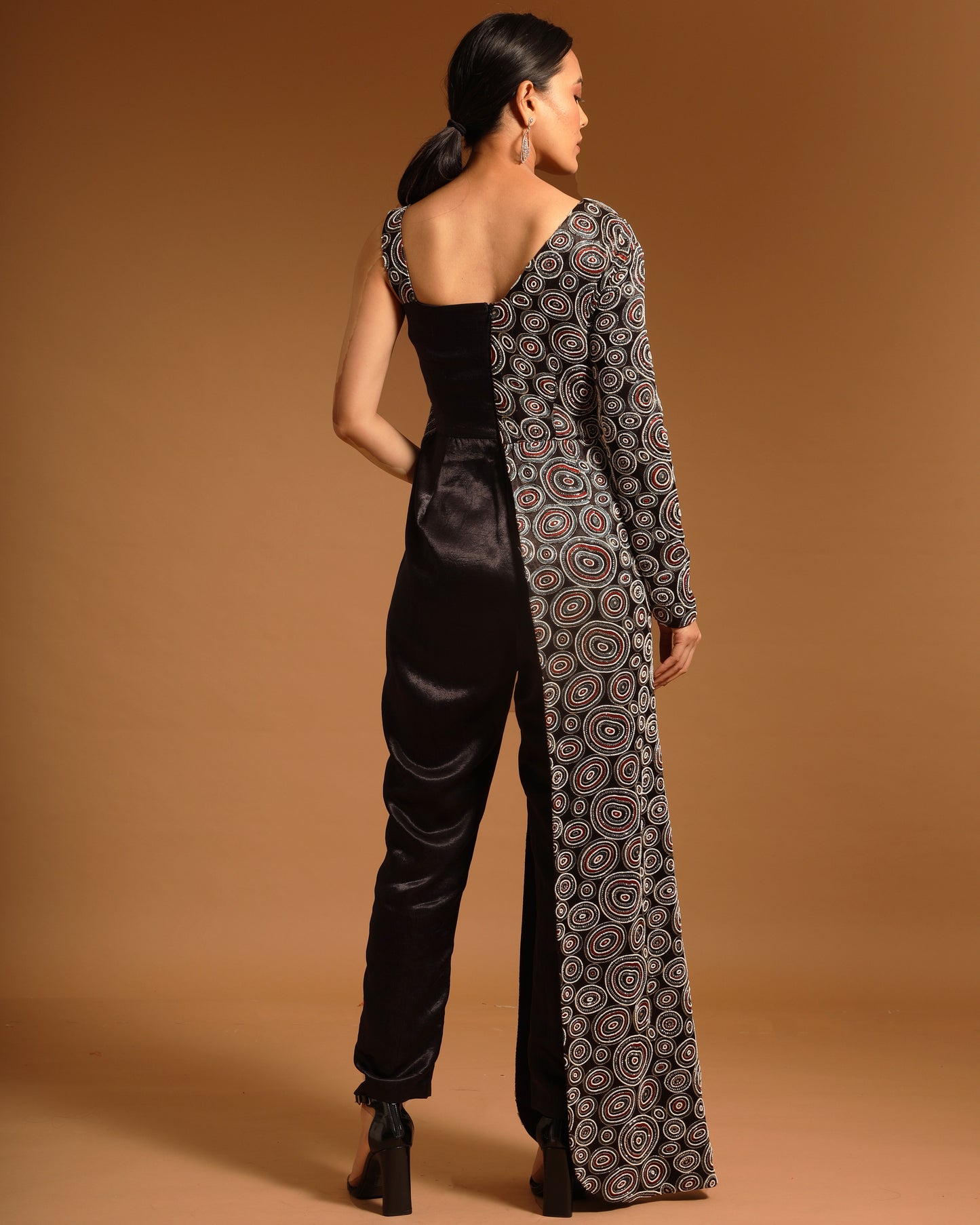 Black Ajrakh One Flap Jumpsuit