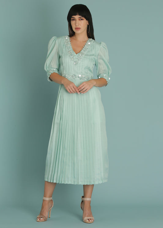 Light turquoise Blue A-Line Dress