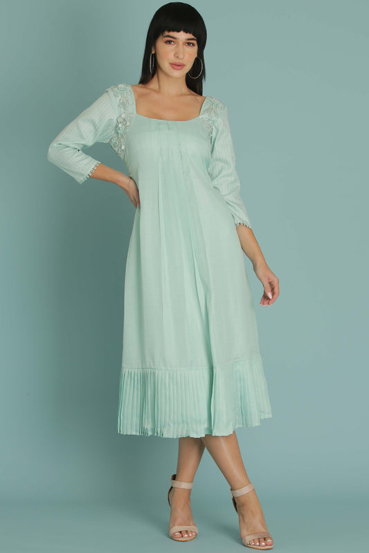 Sky Blue A-Line Dress