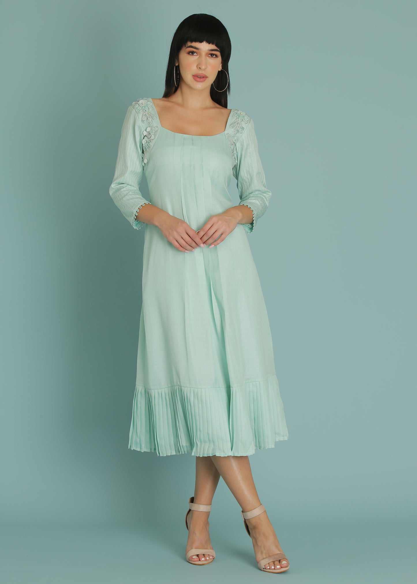 Sky Blue A-Line Dress