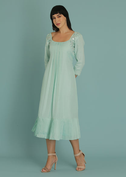 Sky Blue A-Line Dress