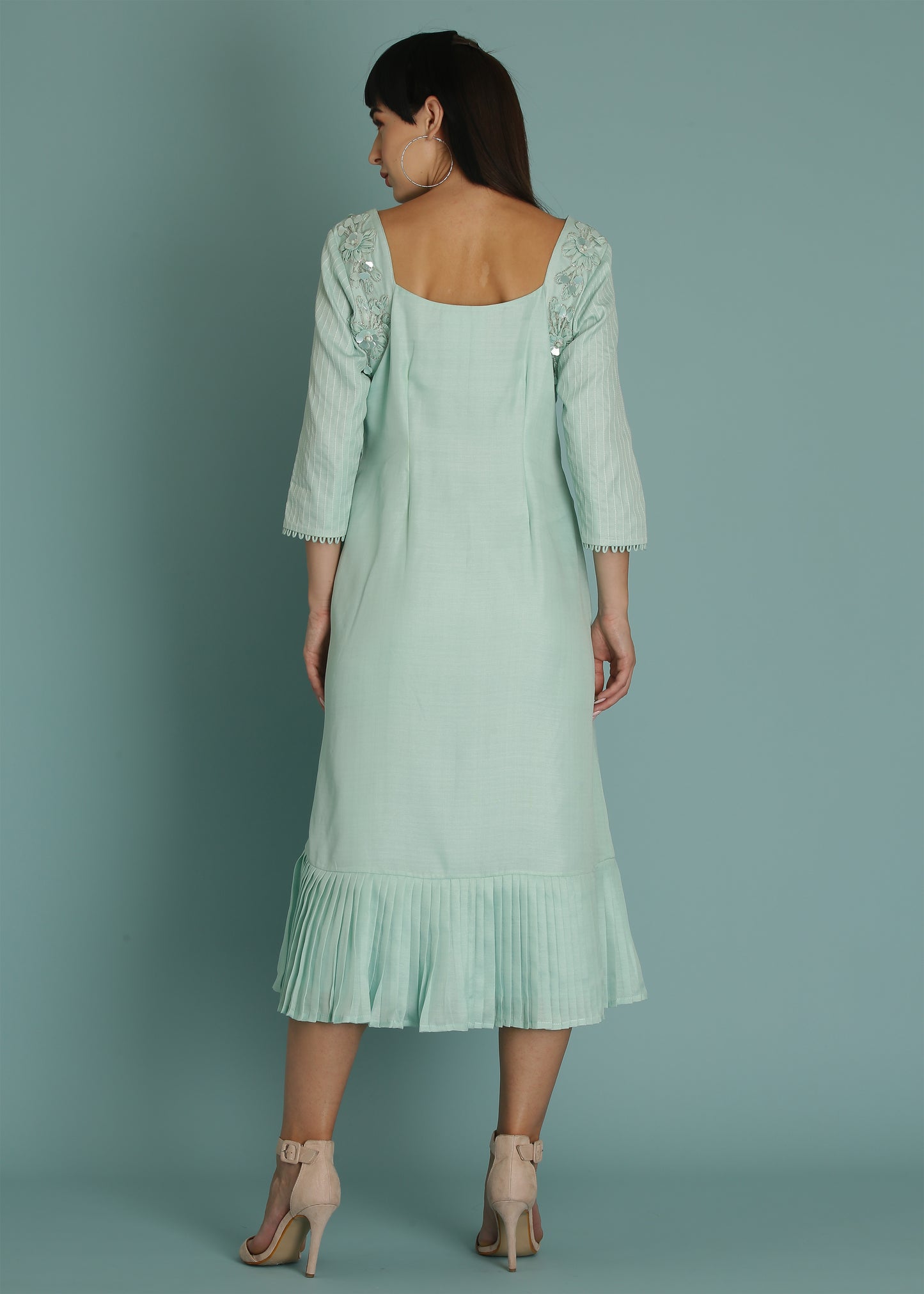 Sky Blue A-Line Dress