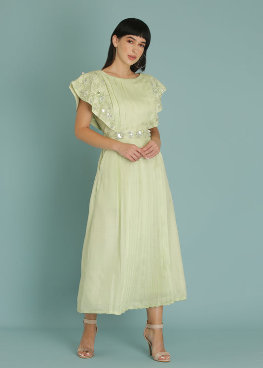 Honeydew  Green A-Line Dress