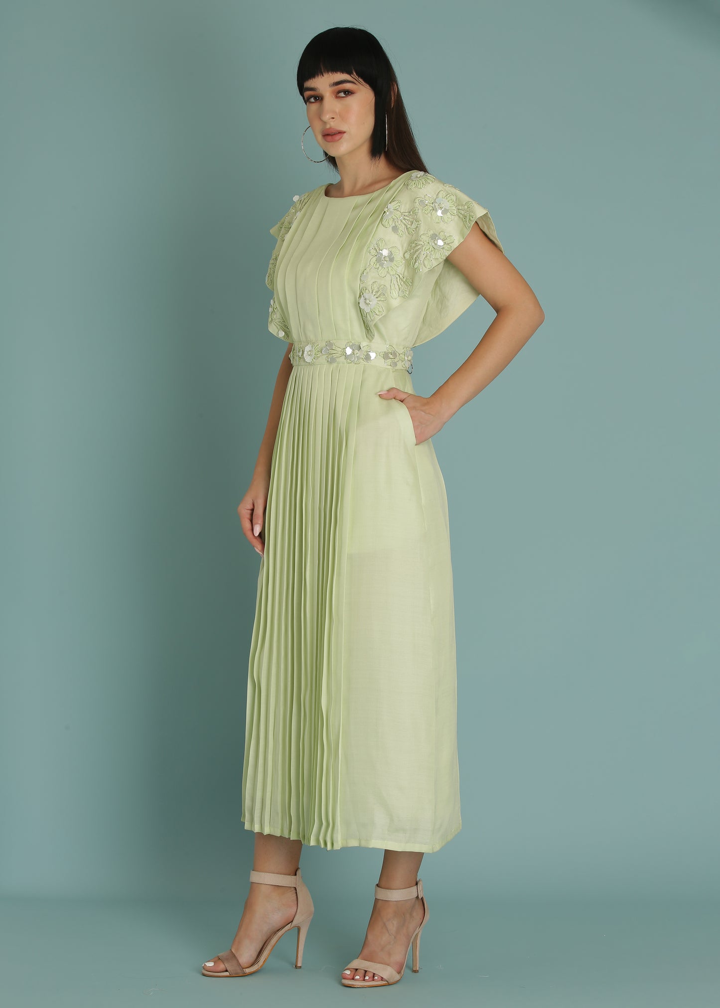 Honeydew  Green A-Line Dress