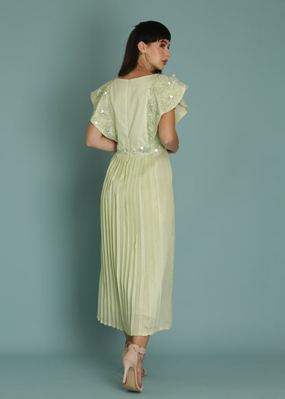 Honeydew  Green A-Line Dress