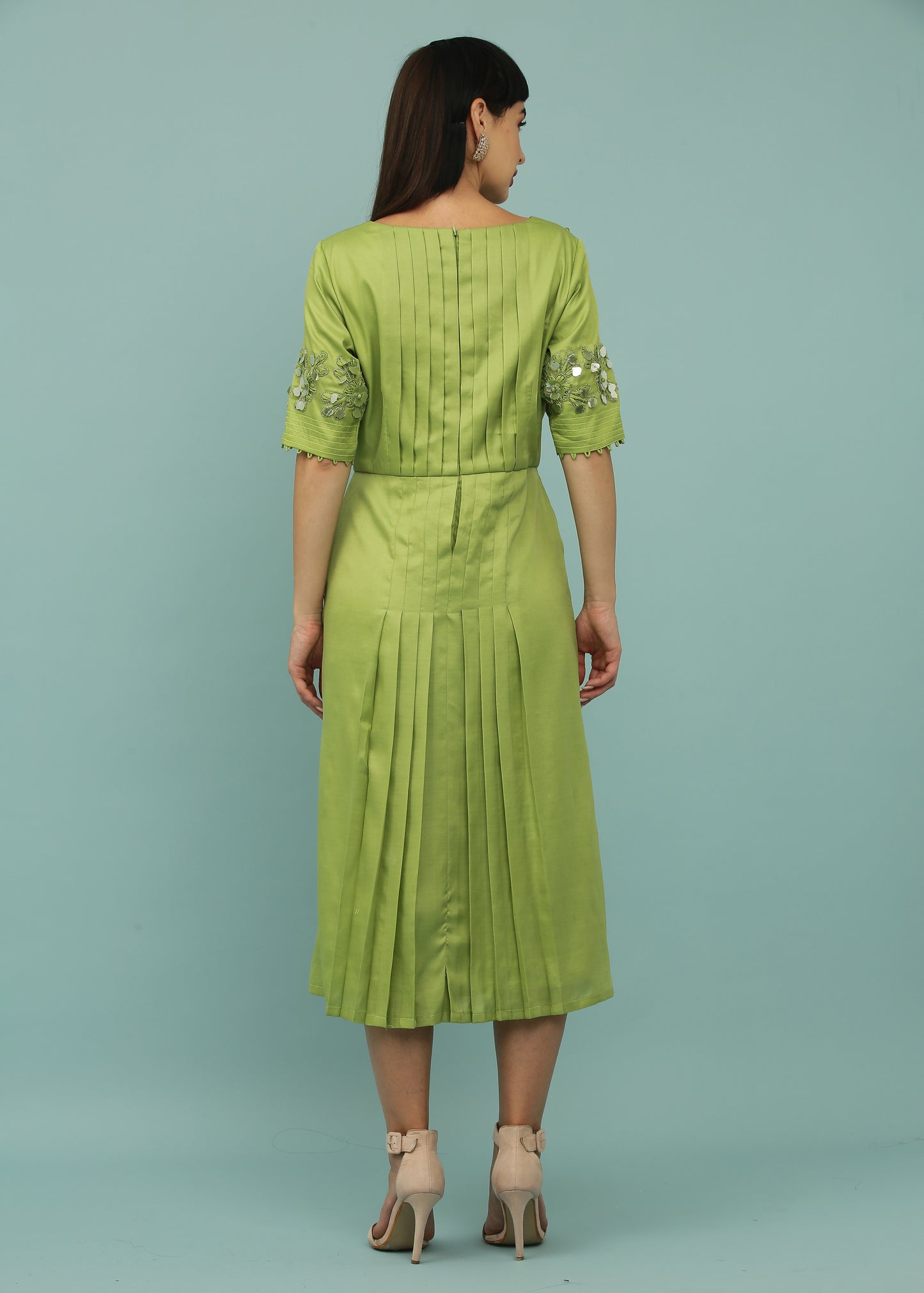 Light Green A-Line Yoke Dress