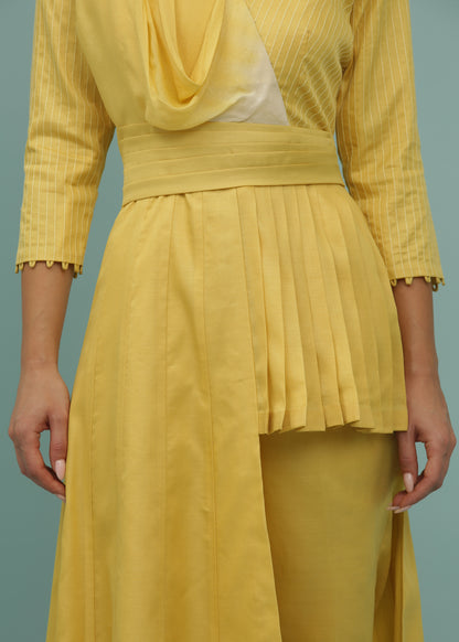 Bright Yellow N White Shaded Assymetric Coord Set