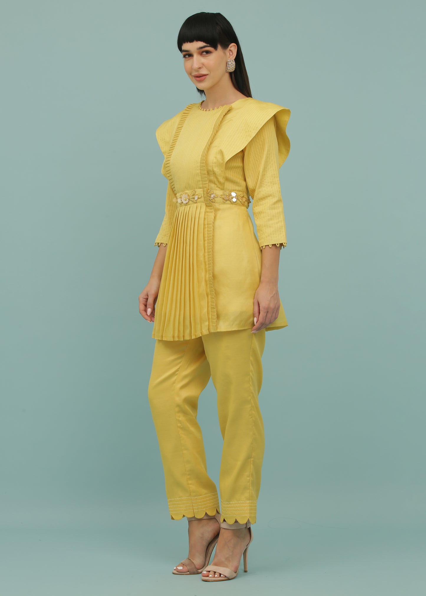 Mash Yellow Extended Sleeves Coord Set