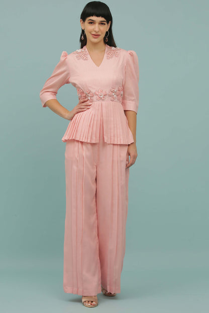 Bubble Pink Peplum Jumpsuit