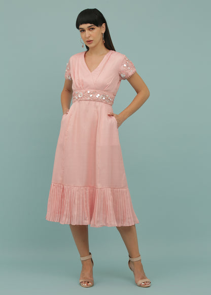 Salmon Pink A-Line Dress