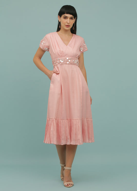 Salmon Pink A-Line Dress