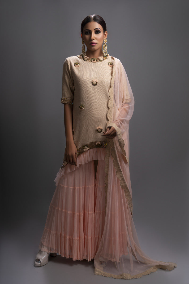 Embellished Gharara Set with Dupatta