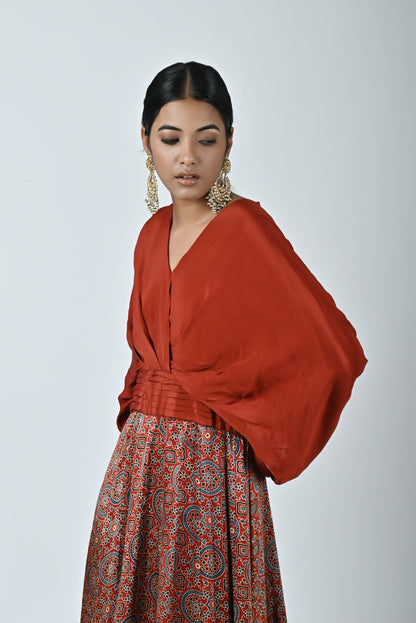 Red ajrakh gown