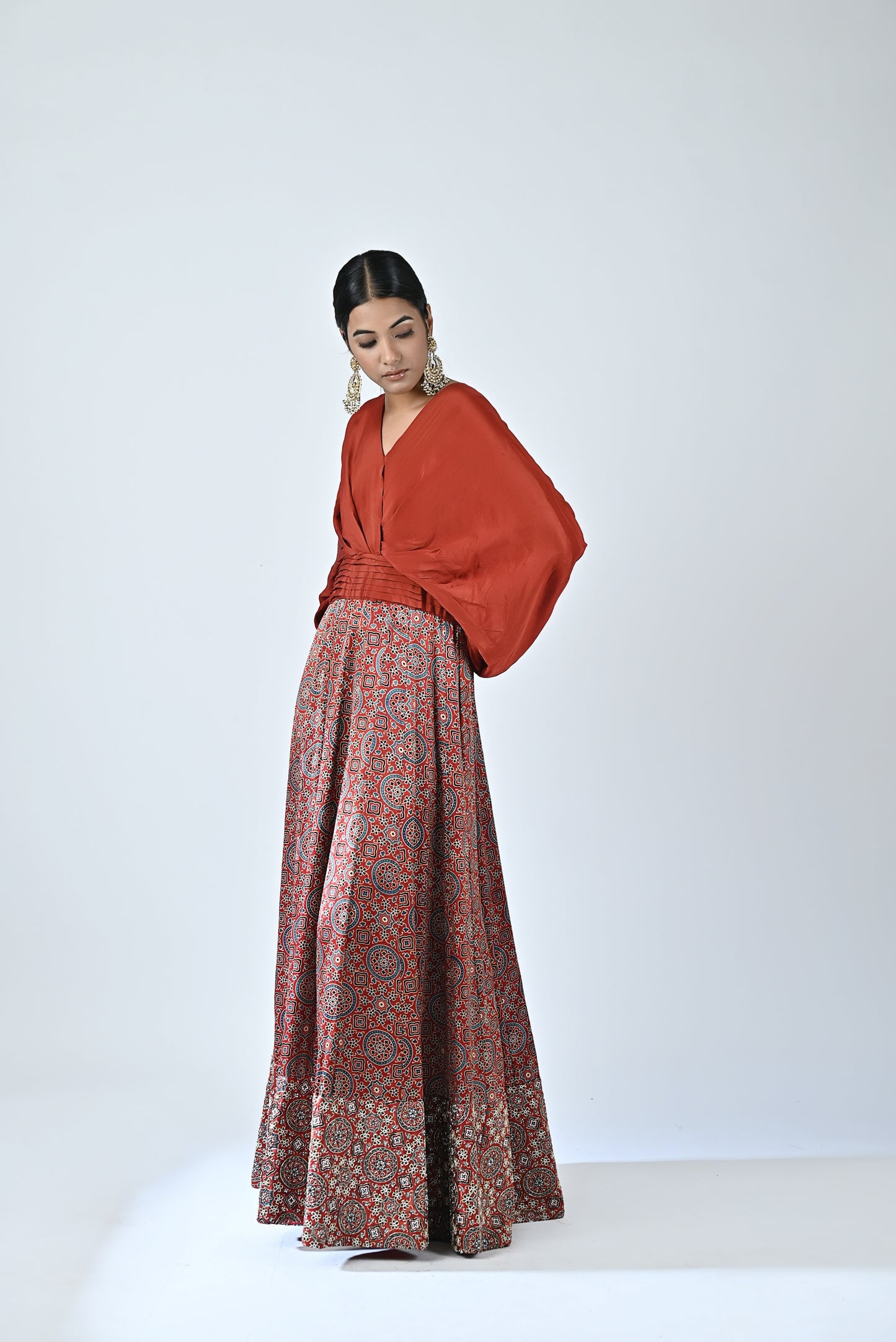 Red ajrakh gown