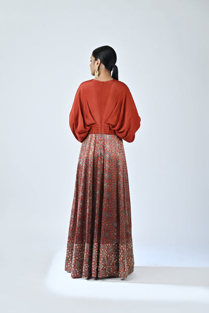 Red ajrakh gown