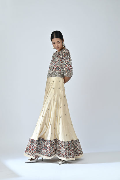 Ivory Embroidered Anarkali