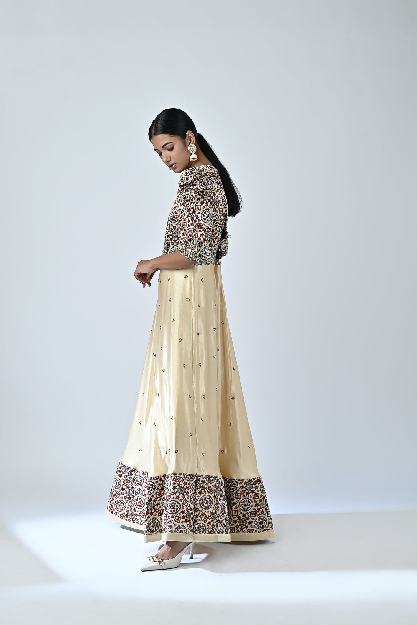 Ivory Embroidered Anarkali